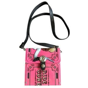 Little Earth Metal License Plate Pink Western Rodeo Cowgirl Crossbody Purse